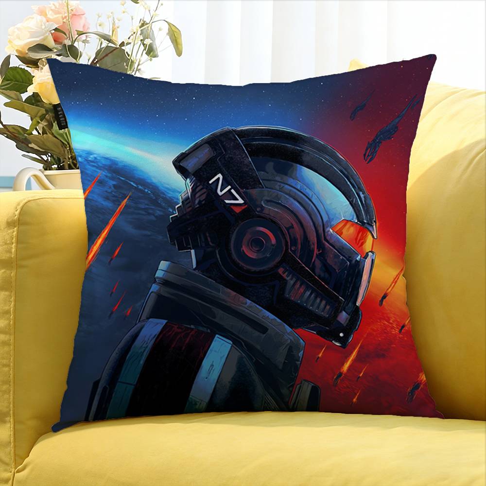 Game N7 M-Mass Effect World Various Sizes Square Pillow Case For Car Home Bedchamber Decor