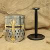 Handmade Crusader Great Helm Steel Knight Helmet with Brass Cross