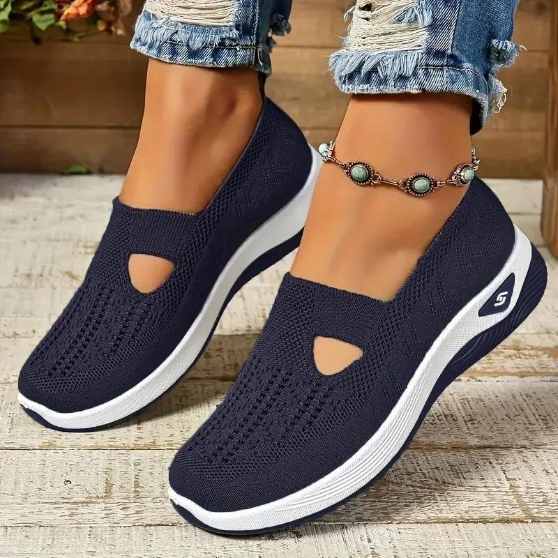 Summer Women's Sneakers Breathable Slip On Walking Shoes Mesh Low Top Womens Vulcanized Shoes Soft Sole Lightweight Women Shoes