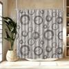 1pc Geometric Circular Print Shower Curtain, Polyester Fabric, with Hooks, Machine Washable, Suitable for Bathroom Décor.