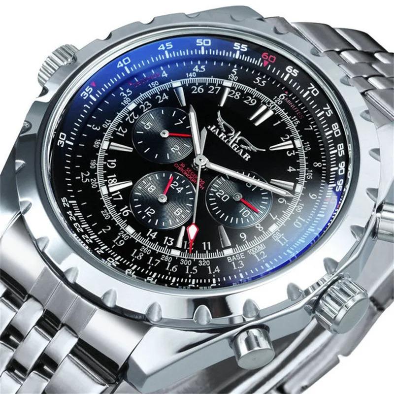 JARAGAR 212 Automatic Design Week Business Watch for Men Military Multifunction Sub-Dials Mechanical Watches Luxury Clock