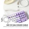 1.8m Coiled Keyboard Cable USB C to USB A Double-Sleeved Cable for Mechanical Gaming Keyboard Coiled Cable type C to USB A