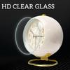 JUSTUP Mini Table Clock, Classic Silent, No Tick-a-Mouth, Analog Alarm Clock, Backlit, HD Glass, for Bedroom, Living Room, Kitchen, Home Decor (White)