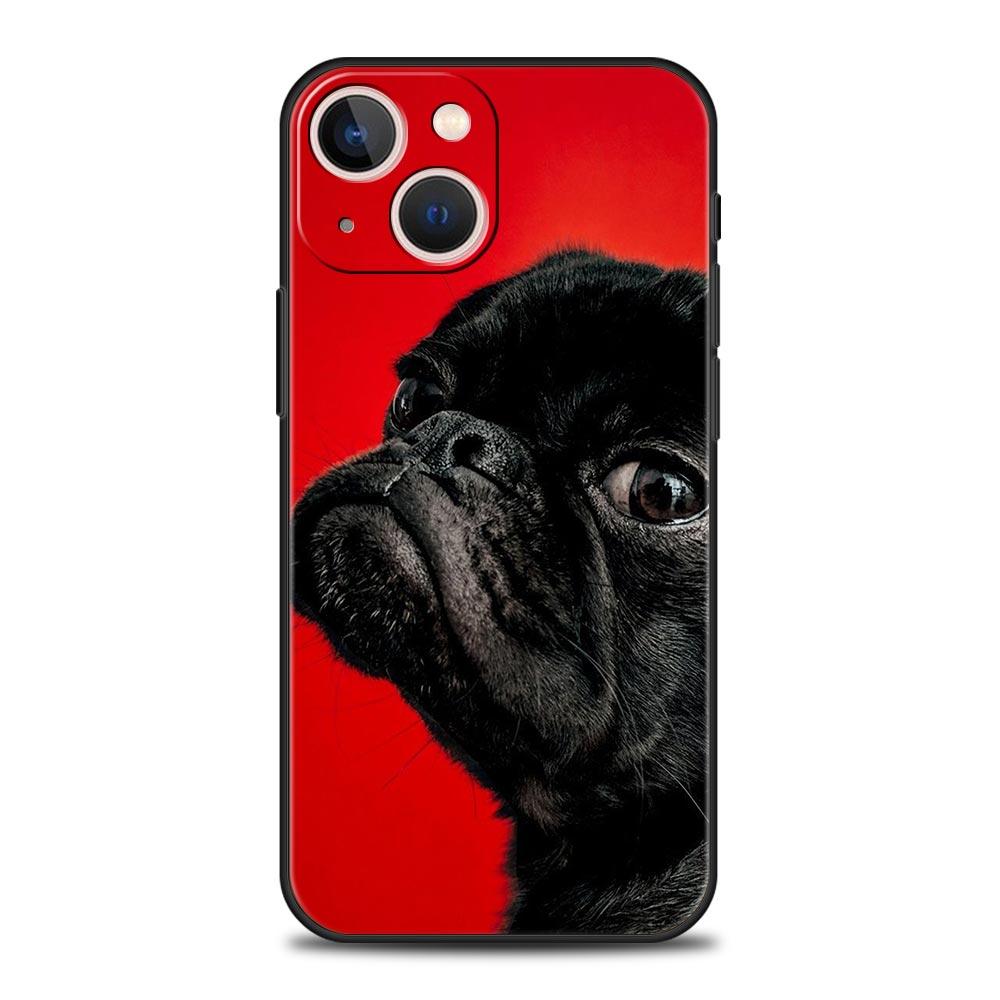 

Милый мопс чехол для телефона iPhone 16 13 15 14 12 11 Pro MAX XR X SE XS 7 8 Plus Мягкий ТПУ чехол iPhone 14