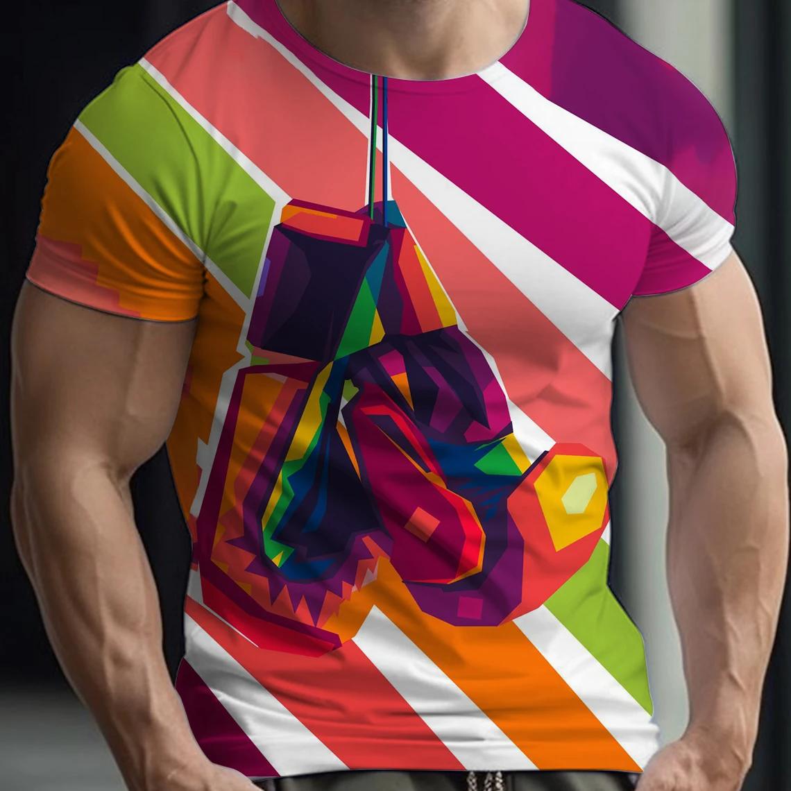 

Мужская футболка для спортзала, футболка с 3D принтом, летняя боксерская быстросохнущая футболка с круглым вырезом и короткими рукавами, узкие топы, мужская повседневная одежда S