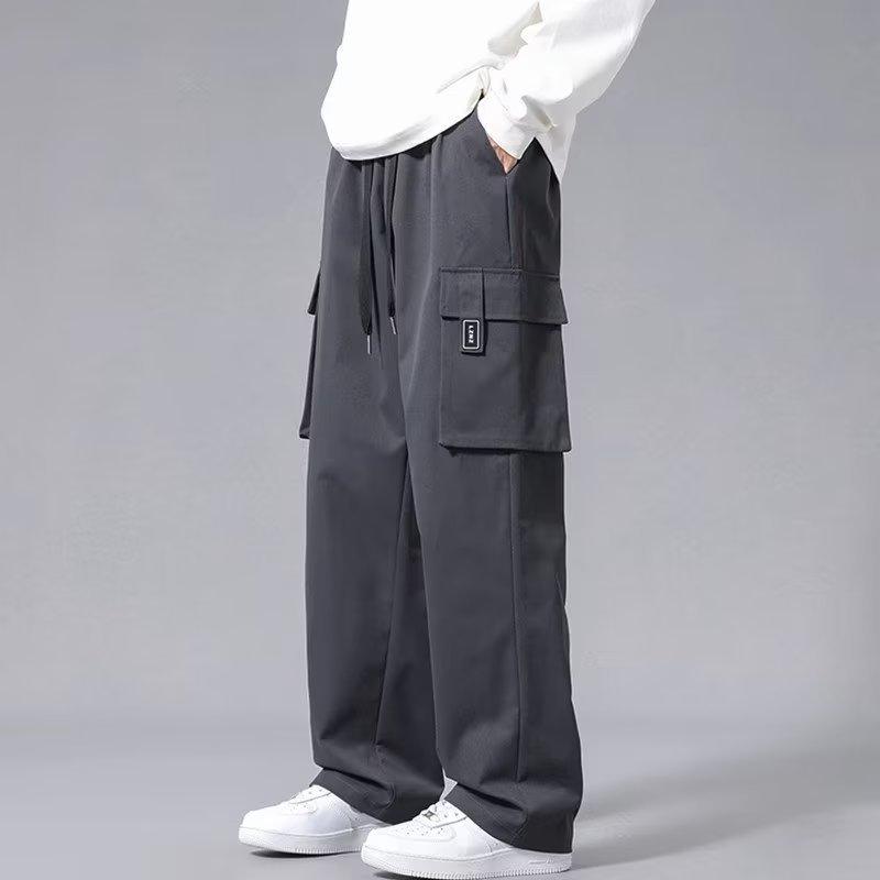Overalls men's spring and autumn new ins trendy brand multi-pocket casual pants fashionable loose large size straight trousers