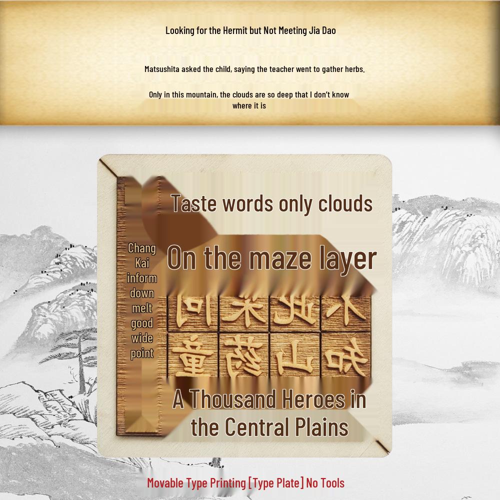 Movable Type Printing DIY Kit: Children's Handmade Heritage Toy with Stencils and Tools for Research Activities