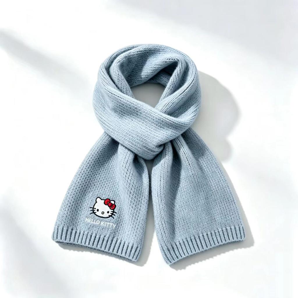 Versatile Cute Puppy Wool Scarf Winter Thickened Warm Day Korean Deer Plush Skin-friendly Knitted Scarf Scarf