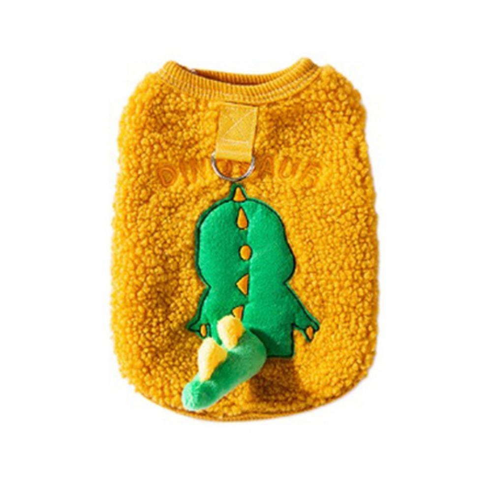 

Теплый плюшевый жилет для собаки с рисунком панды/тигра, зимняя одежда для кошек, милая толстовка для питомцев для кошек и собак M жёлтый
