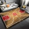 Basketball Court Motif Carpet for Boy's Bedroom Living Room Decor Sports Themed Welcome Door Mat Non-slip Crawling Play Rug