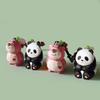 Handmade Wood Carving Panda Handmade Solid Wood Handicrafts Decoration Cute Desktop Decoration Car Decoration Birthday Gift