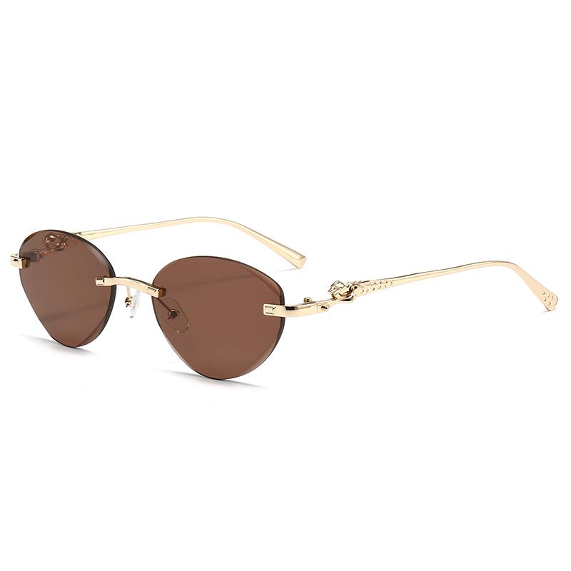 Xiaomi Women Rimless Oval Sunglasses UV400 Alloy Gold Temples Gradient Lens Luxury Fashion Shades