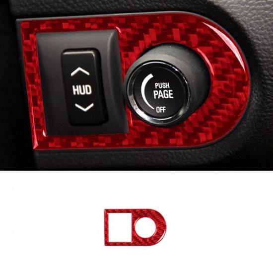 Red Carbon Fiber Car Front HUD Switch Frame Cover For Chevrolet Camaro 2010-2015