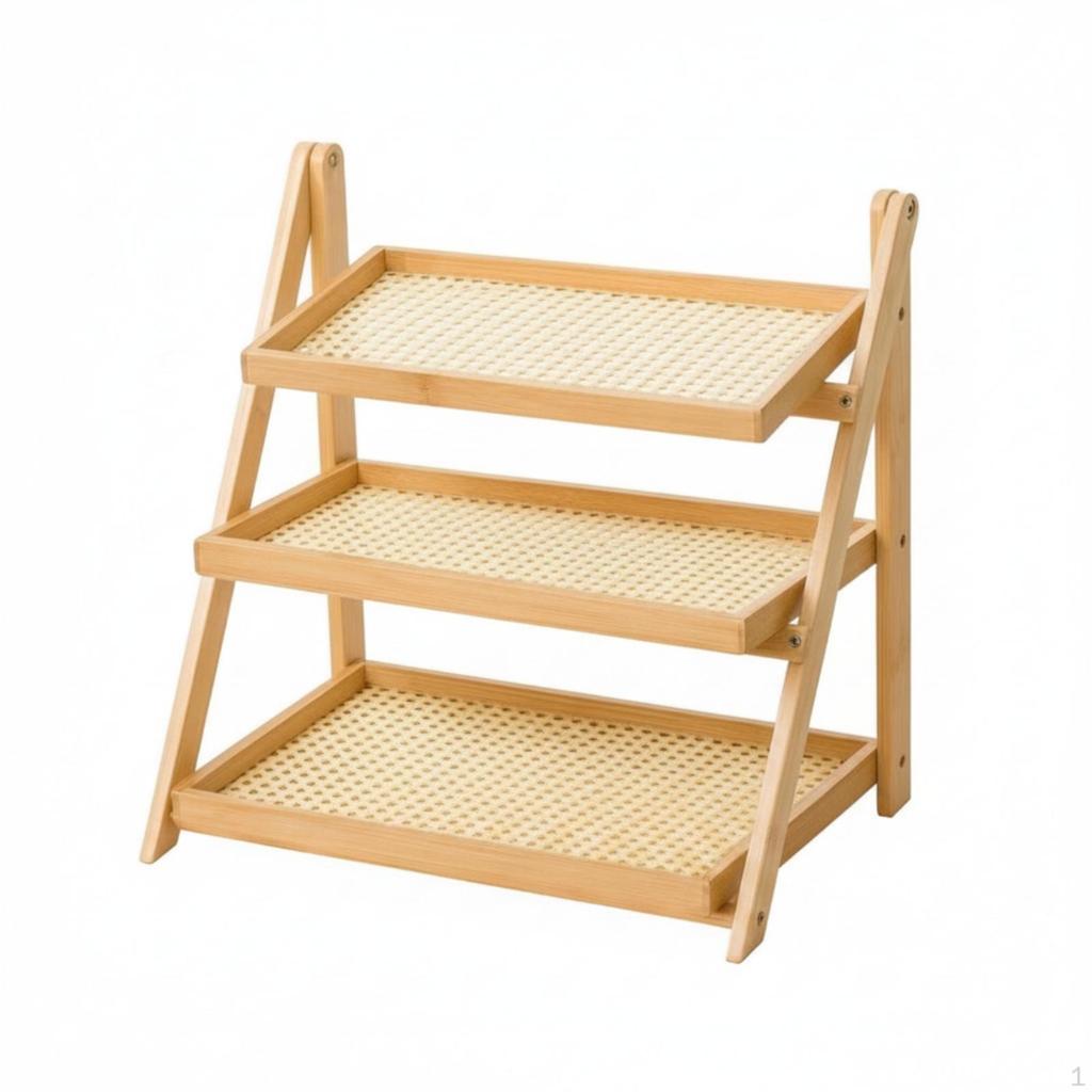 Tabletop Storage Rack Foldable Coffee Station Organizer SpaceSaving Countertop for