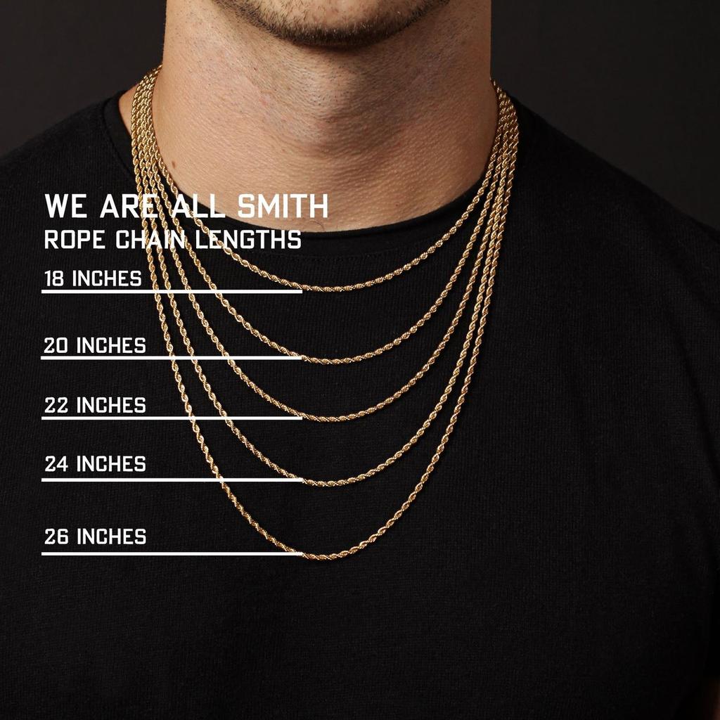 Ropes Long Necklace for Men Women,Stainless Steel Minimalist Twist Rope Chain Necklace,Punk Gold Silver Black Color 2 TO 5mm
