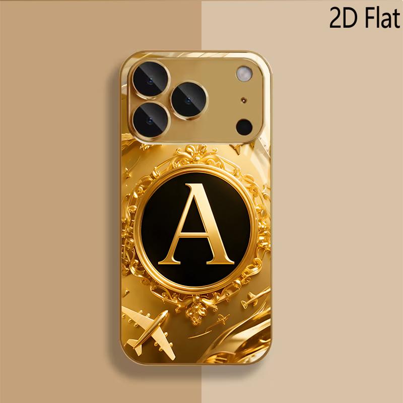 Letter A print Patterned tempered glass design for iPhone16 17 Pro Max 15 14 13 12 11 ProMax Phone Case Camera Cover Shockproof