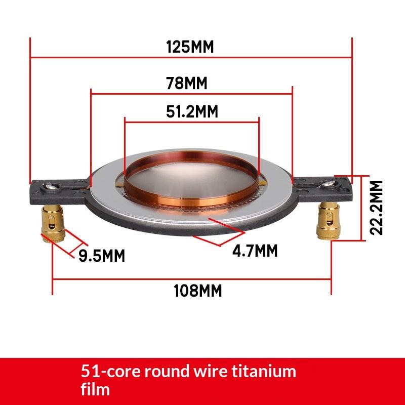 1Pc Titanium Film Tweeter Voice Coil Membrane Diy Parts 34.4 44.4 51.3 72.2 74.5Mm Core Treble Speaker Repair Accessories Black