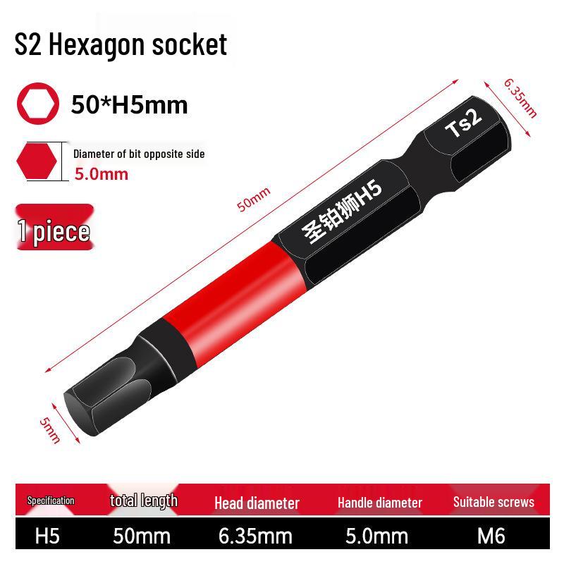 Extended S2 Hex Socket Driver Bits Set for Electric and Pneumatic Screwdrivers