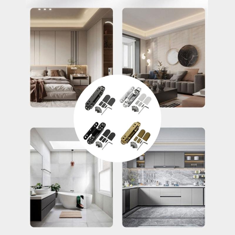 125 Degree Invisible Muted Door Hinge Adjustable Butt Hinges Aluminum Alloy Concealed Hinge Furniture Hardware