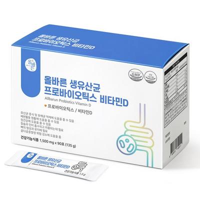 Correct Raw Lactic Acid Bacteria Probiotic Vitamin D 90p, 135g, 1 Unit, Korean Essential Health Food