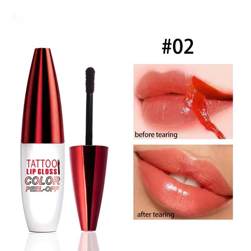 Liquid Peel-off Lip Gloss Waterproof Long-lasting Matte Lipstick Non-stick Cup Make Up Moisturizing Lips Tattoo Pigments 4 Color