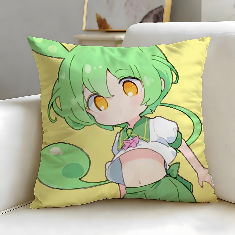 popular virtual singer Zundamon Cushion Cover Soft & Easy-Wash Pillow Case – Versatile for Couch, Bed, Travel and Office
