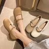 Classic Mary Jane Flat Shoes For Women With Striped Pu Upper Perfect For Spring Daily Wear