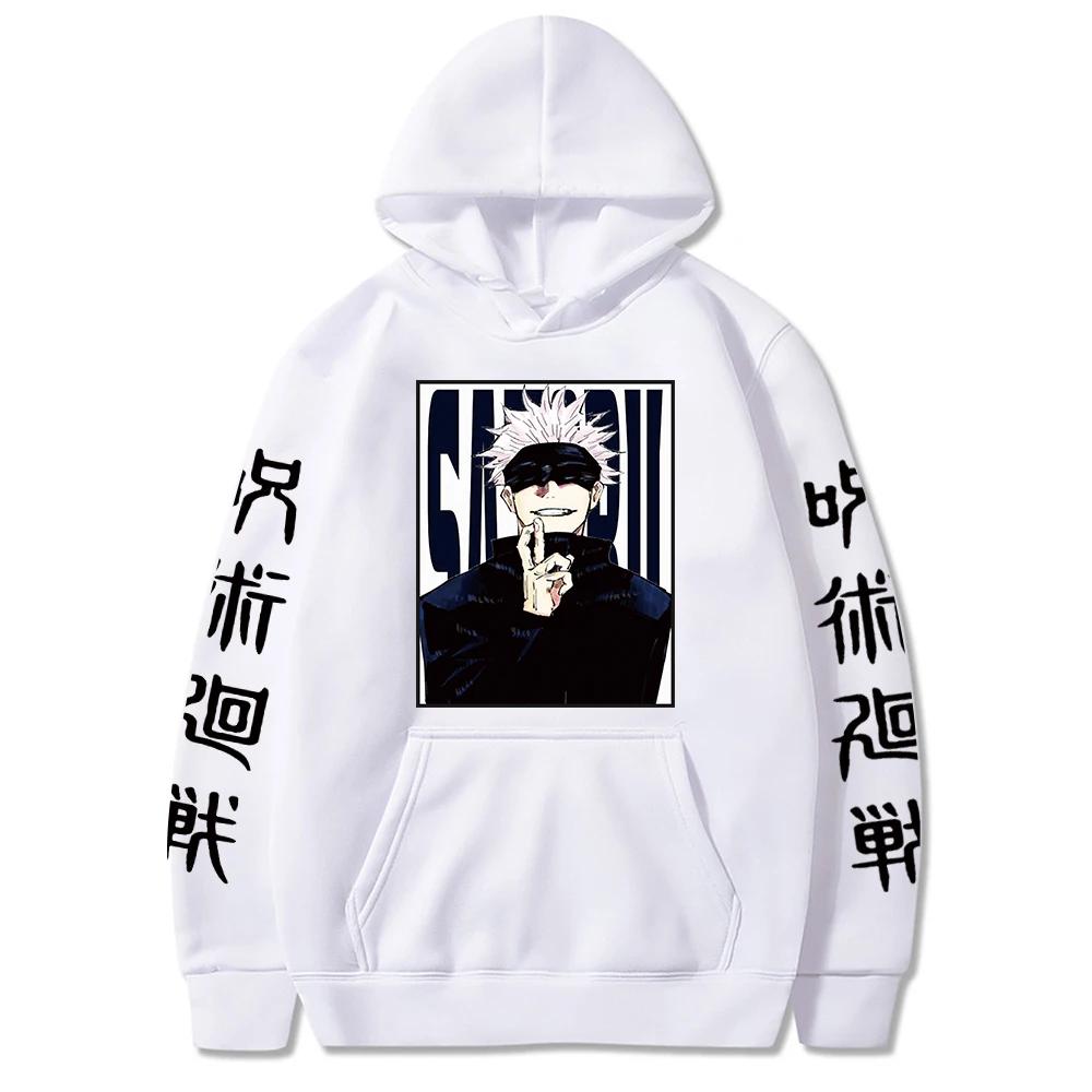 Japanese Anime Hoodies Jujutsu Kaisen Satoru Gojo Graphic Hoodie Anime Streetwear Harajuku Sweatshirts Male Tops
