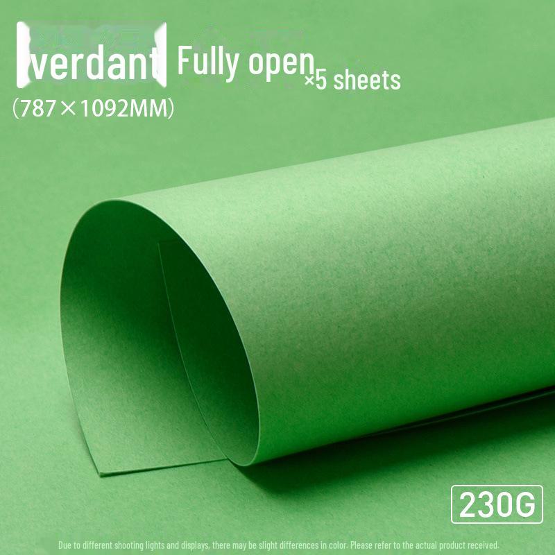 Yuanhao Handmade Cardstock: Light/Dark/Army/Forest Green 4K A4/A3 Background Paper for Kindergarten Projects.