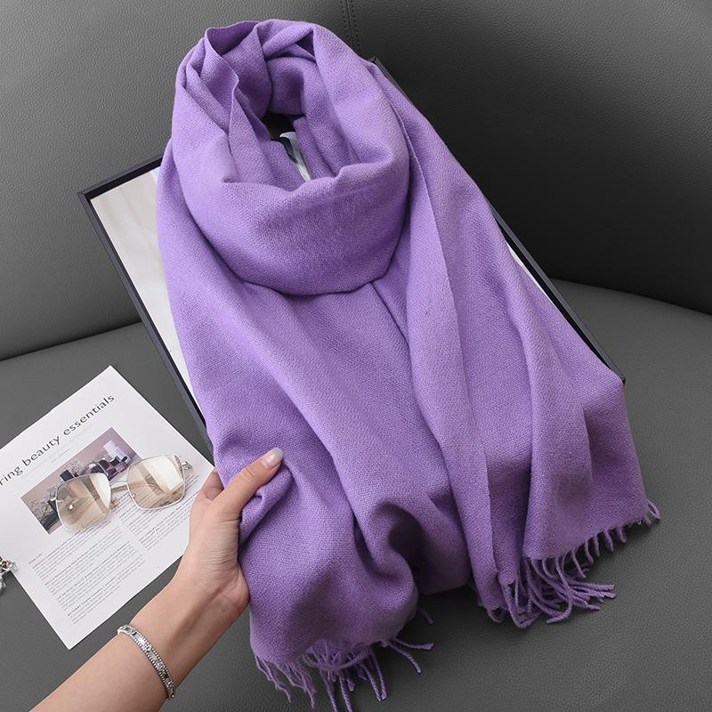 Winter women's red imitation cashmere scarf high sense 2025 will scarf soft temperament versatile warm shawl men