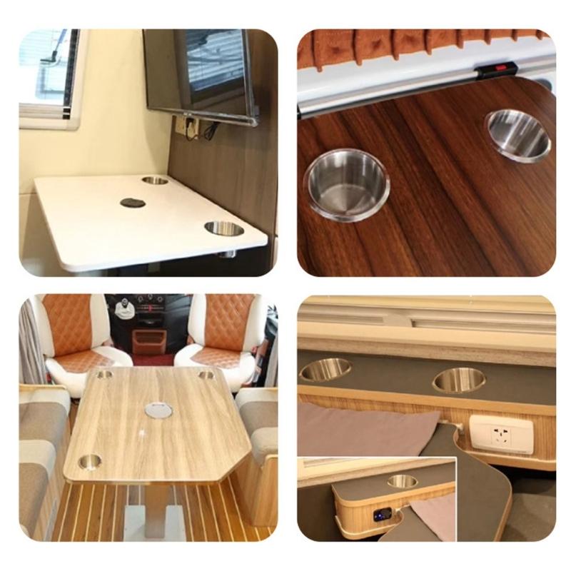 Supporto per Tazze in Acciaio Inossidabile per Camper, Porta Lattine e Bottiglie, Perfetto per Campeggiatori e Barche, Supporto per Bevande