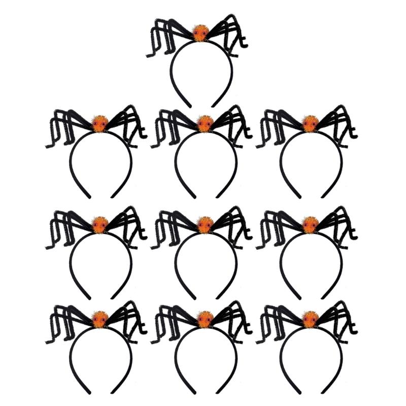 Pack of 10 Creative Halloween Party Headwears Comfortable and Durable Party Headbands for Halloween Festivities