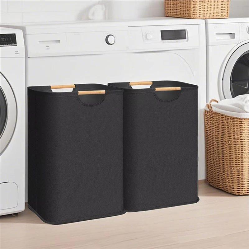 M-Modern-Waterproof Liner Foldable Clothes Hamper 80L Laundry Basket Organizer With Handles Large Capacity For Blanket Bath Towe