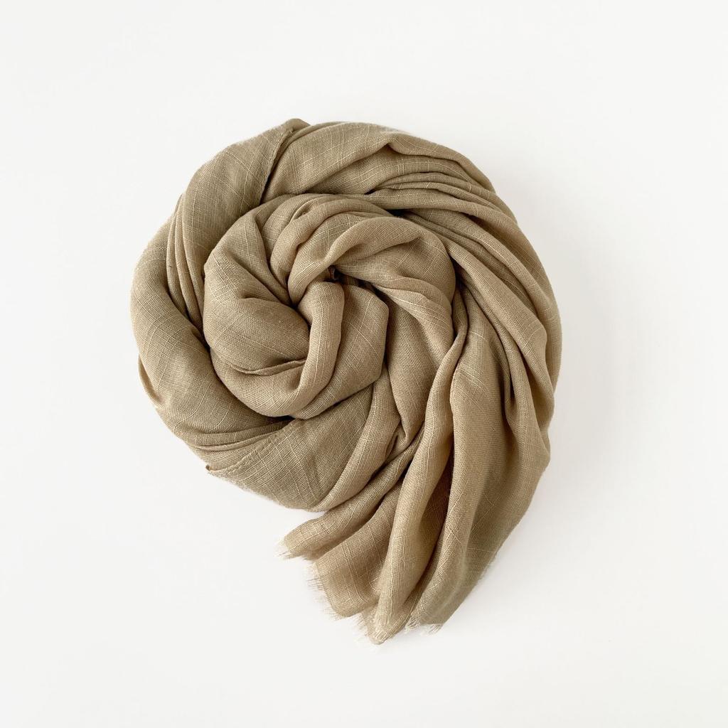 Höst och Vinter Ny Halsduk Enfärgad Mellanlång Sjal Lätt Andningsbar Halsduk Bomullshalsduk