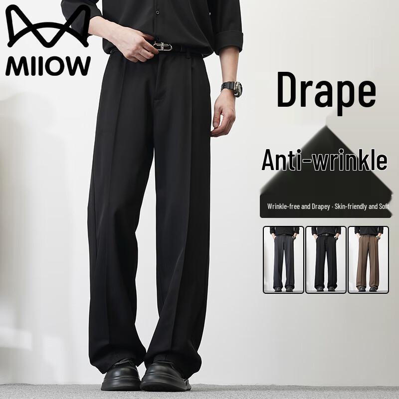 

Mao Ren Men s Summer Business Casual Straight-Leg Pants S