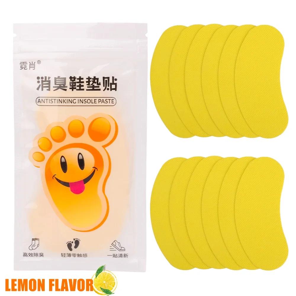 

Дезодорирующая наклейка для обуви Дезодорант Запах ног Дезодоранты Запах кроссовок Свежий Фруктовый аромат Стерилизующая наклейка для стелек Оптом 12pcs лимон