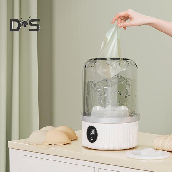 Mini Washing Machine Portable Underwear Washer Digital Display Large Capacity Rechargeable Compact Cordless Socks Laundry Machine