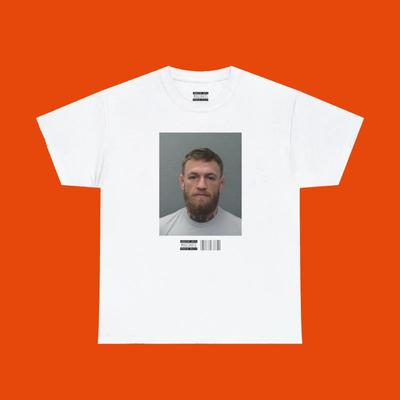 Conor Mcgregor Mugshot T Shirt Retro Combat Sports Unisex Fight Night Fan Vintage Unisex Versatile Stretched Fashion