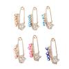 6pcs Brooch Bright Golden 6 Colors Elegant Style Decorative Attractive Jewelry for Parties Appointments