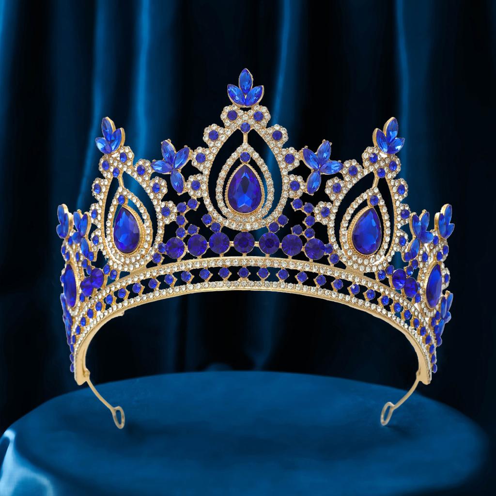 Luxury High Royal Queen Wedding Crown for Women Silver colors Crystal Banquet Tiaras Party Costume Hair Jewelry Accessories NONE