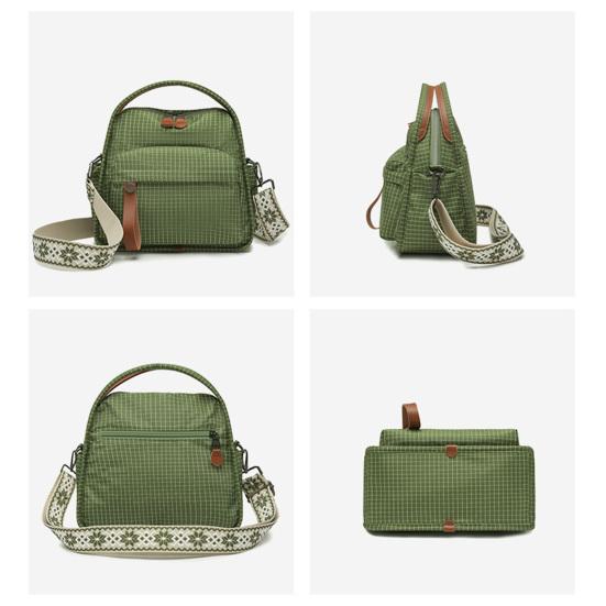 Women Plaid Sling Bag Shoulder Bag Crossbody Purse with Geometric Adjustable Strap Handbag with Top Handle for Travel Street Commuting