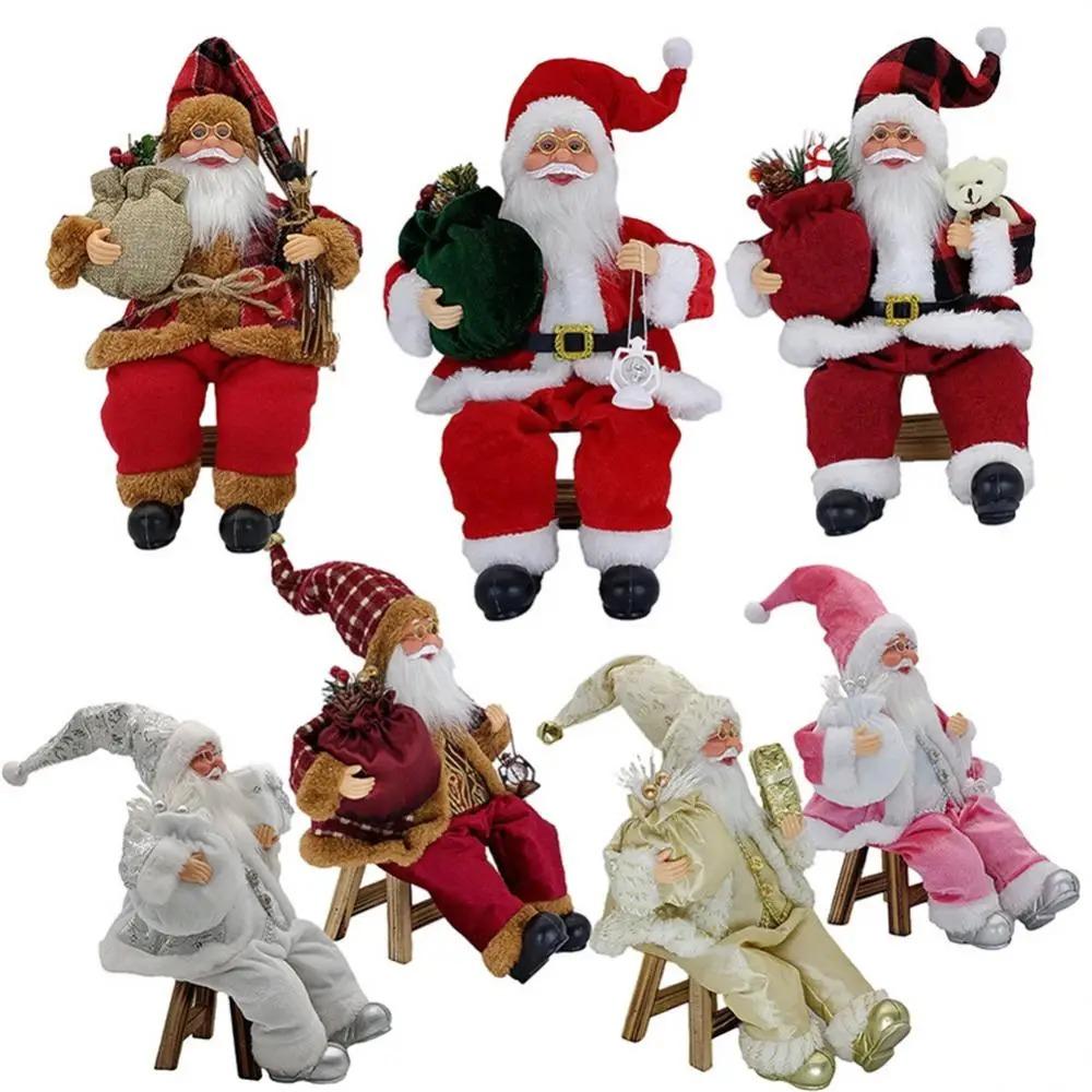New Santa Claus2024 Children Gift Christmas Xmas Tree New Year Home Room Decoration Party Supplies Plush Ornaments