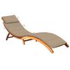 Folding Sun Lounger with Cushion Solid Acacia Wood