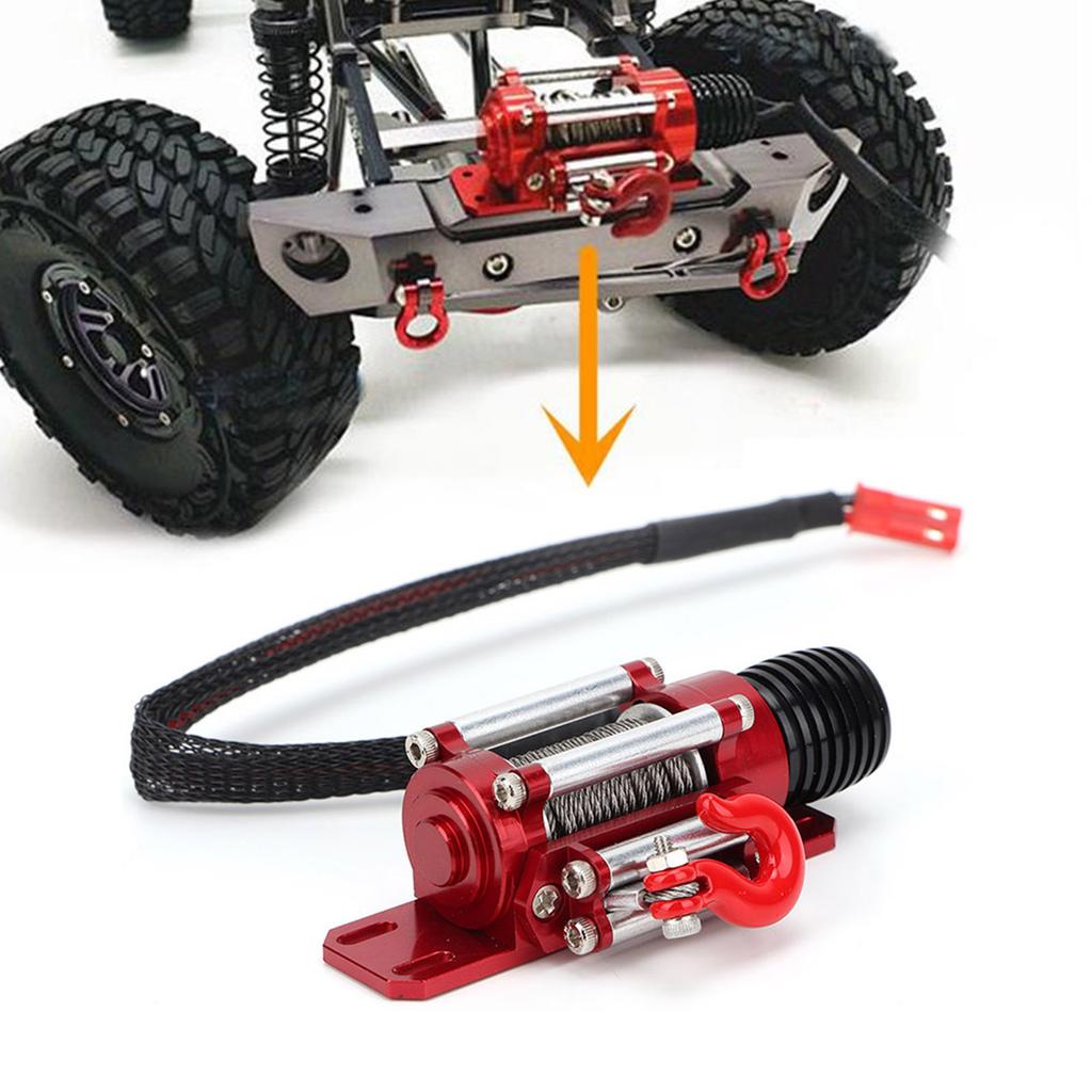 Electric Alloy Winch Fit for D90 SCX10 1:10 Simulation RC Car Accessory