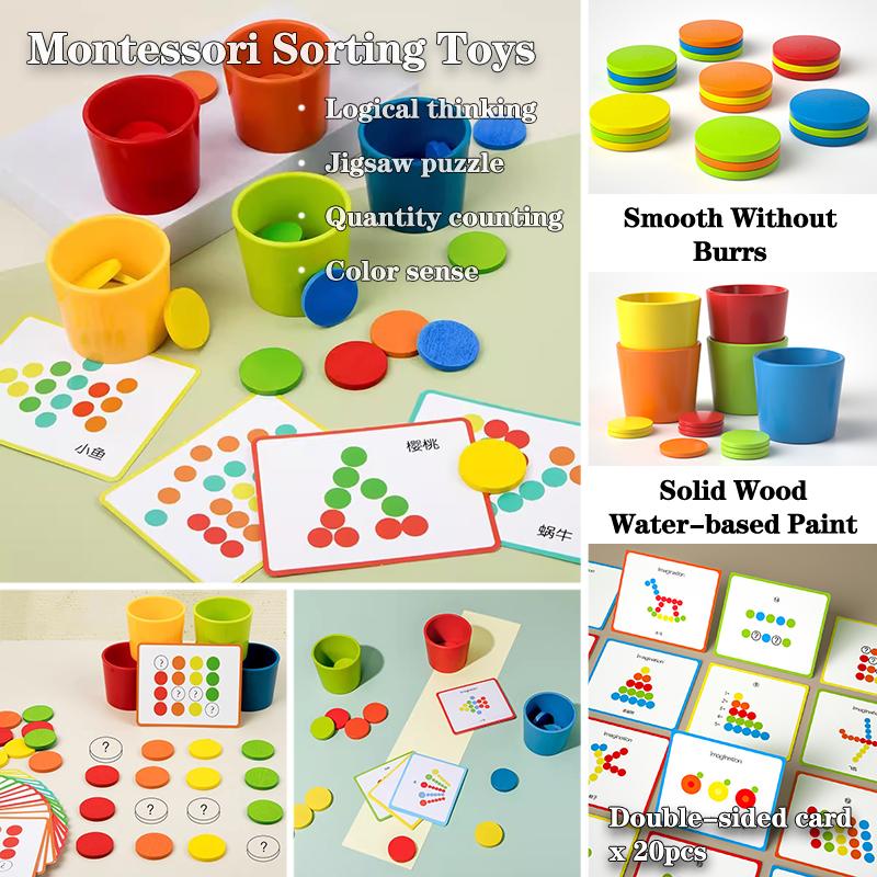 Baby Color Sorting Cup Montessori Toy Math Counting Logical Thinking Matching Sensory Games Parish Educational Material Kids Toy