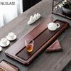 City Craft Heavy Bamboo Tea Tray Tea Table Tea Rectangular Tea Set Straight Drainage Large Household Gift Tea Tray