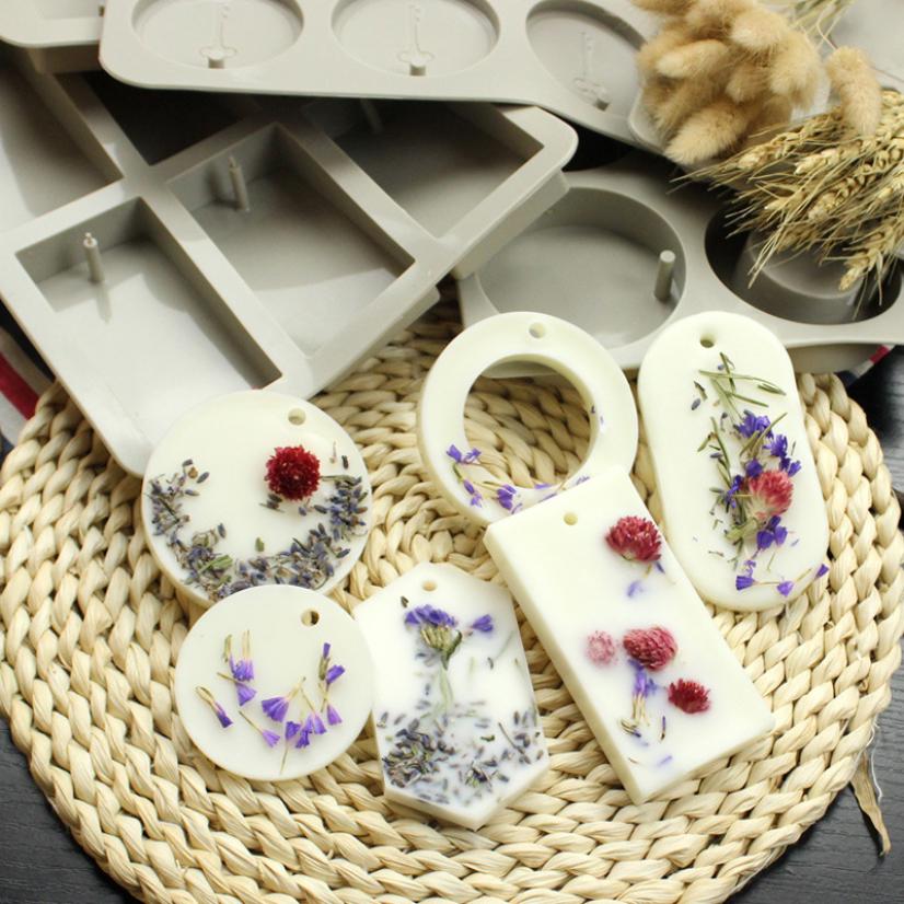 DIY Silikonknete Aromatherapie Tablettenformen Hängeornamente Wachsformen Blume Seifenform Bastelzubehör Seifenform