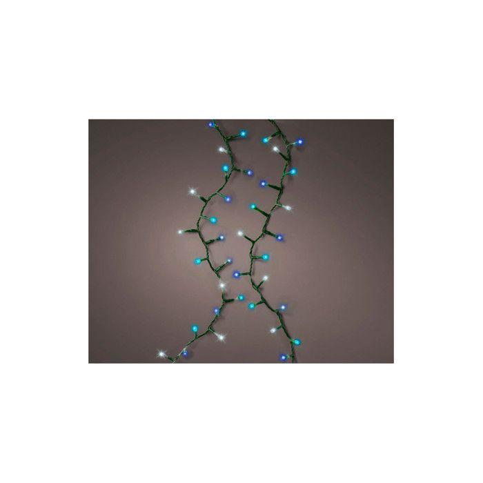 Guirlande Led Compact Clignotant Couleurs Blanc, Bleu Et Turquoise 750l Cable Vert 21m