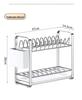 Compact Double-Layer Stainless Steel Dish Rack for Kitchen Countertop