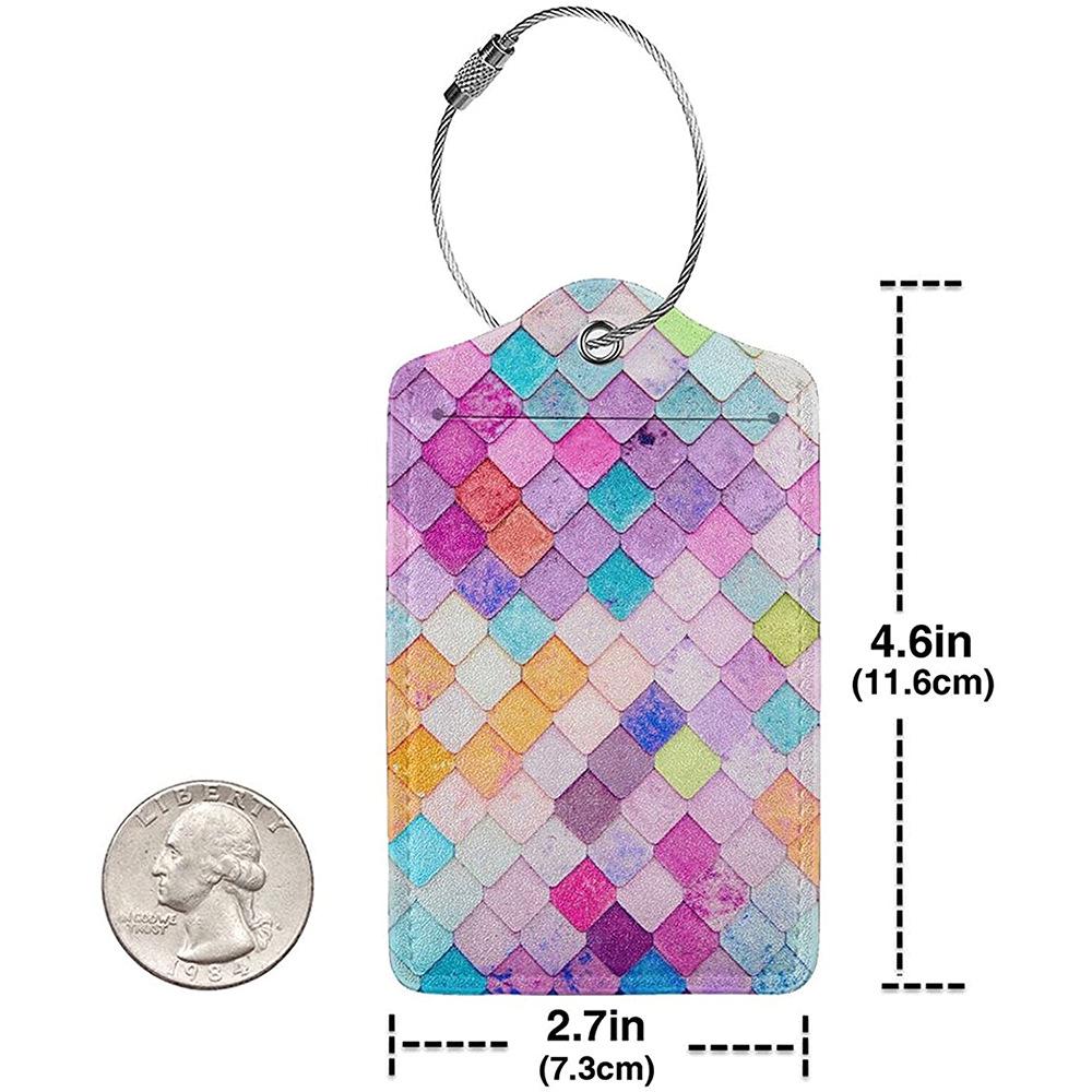 Stylish Printed Leather Luggage & ID Tag Set